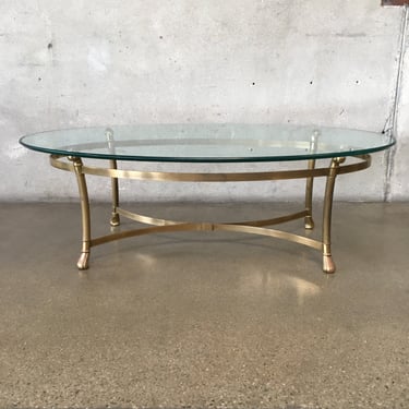 Italian Glass Brass Coffee Table