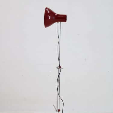 1970s Red Adjustable Floor or Table Lamp, Czechoslovakia / Vintage Lamp / Mid-century / 