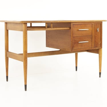 Lane Acclaim Mid Century Single Pedestal Desk and Chair - mcm 