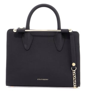 Strathberry Mini Tote Structured In Black Leather With Gold Details Women