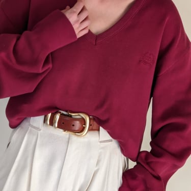 Christian Dior Merlot V-Neck Sweater