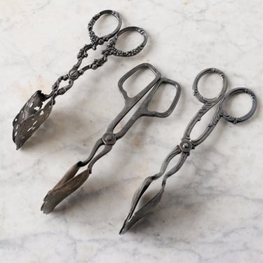 Pair of Hotel Silver Pastry Tongs