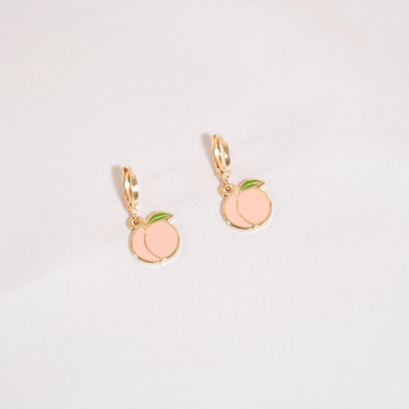 Peach Booty Huggie Hoop Earrings