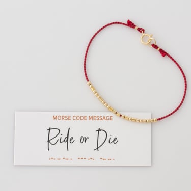 Ride or Die Silk Morse Code Bracelet, Best Friend Bracelet, Bestie Bracelet, Gift for Best Friend, Sister, Best Friend Birthday Gift 