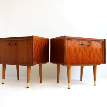 Pair Midcentury Modern Scandinavian 60 Nightstands Bedside Tables Additional Tables Side Tables 1960s End Tables 