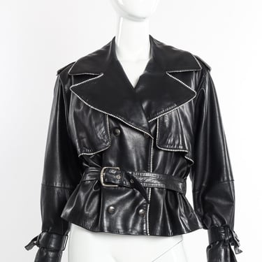 Leather Rhinestone Jacket