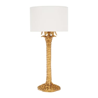 Art Deco Gilded Wood Palm Tree Lamp