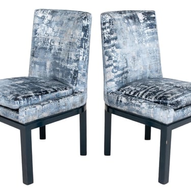 Pair of Vladimir Kagan Velvet Covered Key Chairs