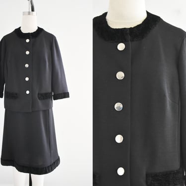 1960s Amy Adams Knits Black Jacket and Dress 