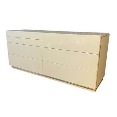 Post Modern White Lacquered Dresser by Bridgeford for Henredon CREDENZA MCM 80s