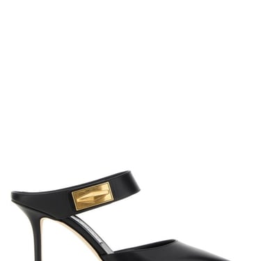 Jimmy Choo Woman Black Leather Nell Mules