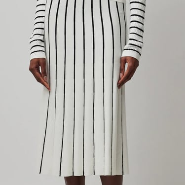 Cotton Cashmere Mixed Stripe Skirt
