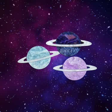 Planet Hair Clip Pastel Celestial Acrylic Barrette 