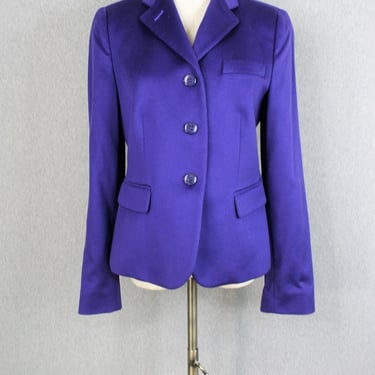 ARMANI Collezioni -Cashmere- Italy - Royal Purple - Blazer - Silk Lined - Italy - Marked size 8 