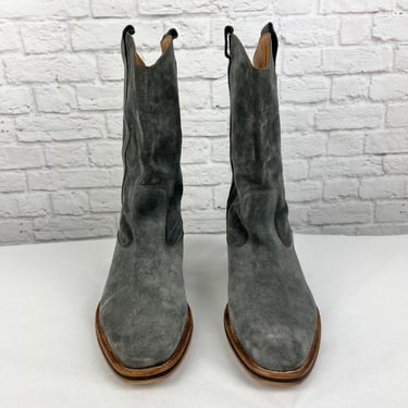 Maison Margiela Suede Western Boots, Size 11, Grey