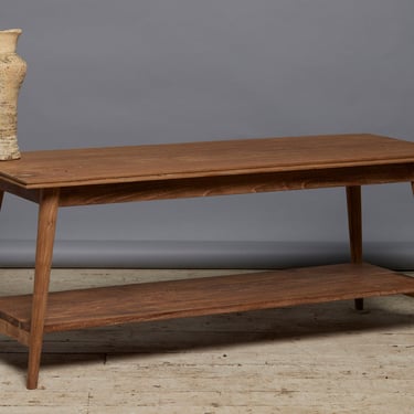 Mid Century Modern Teak Coffee Table with Lower Shelf