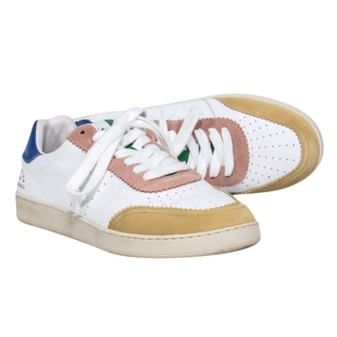 Loeffler Randall - White Lace Up Sneakers w/ Color Blocking Details Sz 9