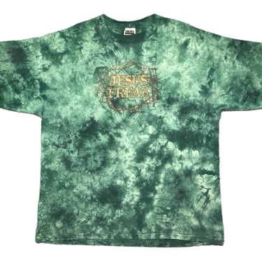 Vintage 90s “Jesus Freak” Crown of Thorns Double Sided Religious/God Style Graphic Tye Dye T-Shirt Size XL/XXL 