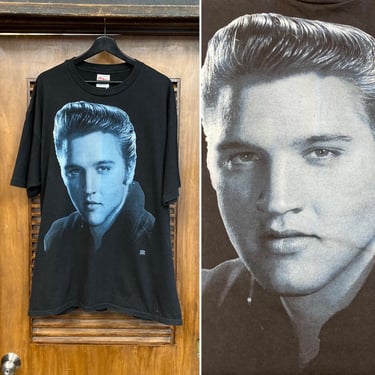 Vintage 1990’s Dated 1994 Elvis Presley Music Cotton Hanes XL Size Black Tee Shirt, 90’s T Shirt, Vintage Clothing 