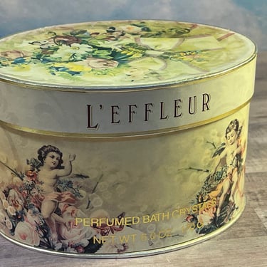 RARE L'effleur Perfumed Bath Crystals 6oz By Coty Discontinued 1995 Factory Sealed Crystals Vanity Collectible NOS Gift for Her or Mother 