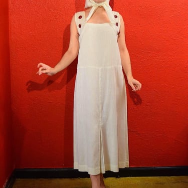 1920s Ribbed Cotton Chemise Dress 