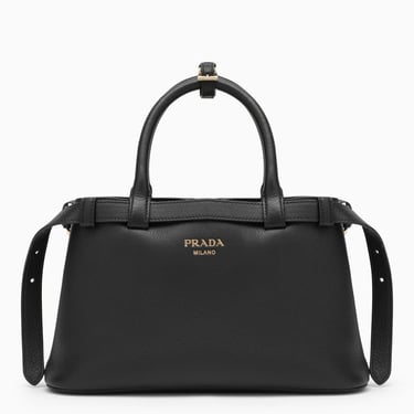 Prada Black Leather Small Buckle Bag With Belt Women