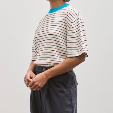 Cordera Cotton Striped T-Shirt, Ceruleo