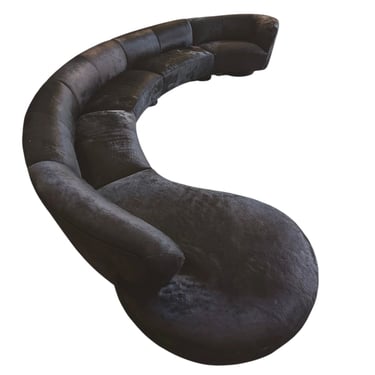 Vladimir Kagan Pony Skin Serpentine Sectional, 1990