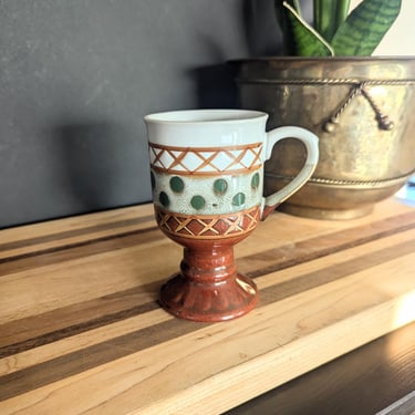 1970s Japan Stoneware Pedestal Mug 