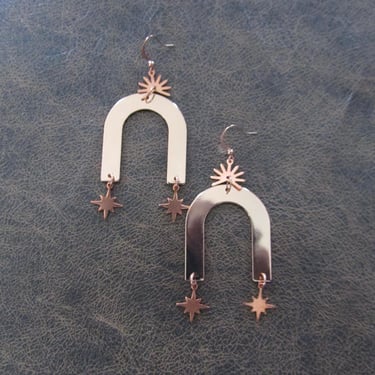 Starburst copper statement earrings 