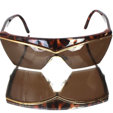 Yves Saint Laurent Havana Shield Sunglasses*