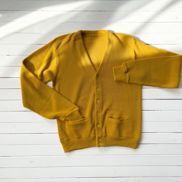 mustard yellow sweater 70s 80s vintage men's grandpa cardigan 