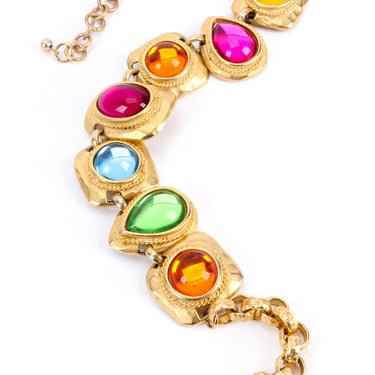 Multicolored Gem Framed Necklace