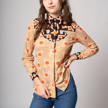 Orange Cosmos Western Shirt