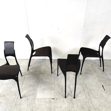 Rare carbon fibre C06 chairs by Pol Quadens, 1990s - Belgium - vintage design dining chairs - carbon fibre dining chairs 