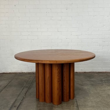 Contemporary Solid oak ribbed dining table 