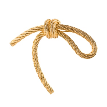 Christian Dior 1980s Vintage Gold-Tone Rope Knot Brooch 