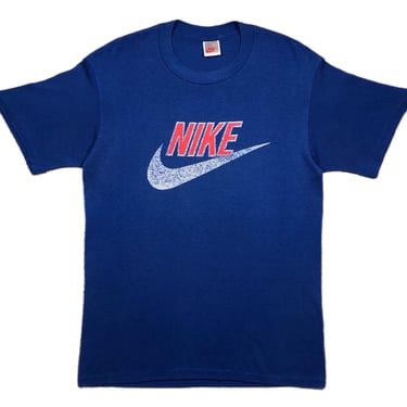 Vintage 80s/90s Nike Big Swoosh Center Logo Made in USA Graphic T-Shirt Size Large/XL 