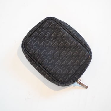 Christian Dior Y2K Diorissimo Black Zip Wallet Pouch Monogram Trotter Vintage John Galliano Bag Silver 
