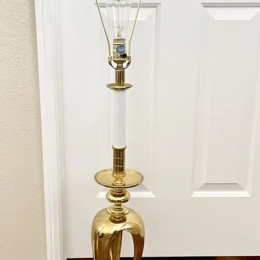 Mid Century Vintage Brass Stiffel Lamp W Tripod Base Hollywood Regency Mcm