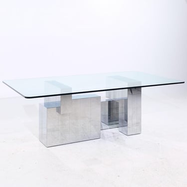 Paul Evans for Directional Mid Century Chrome Cityscape Dining Table - mcm 