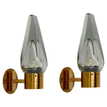 Pair of Faceted Seguso Sconces