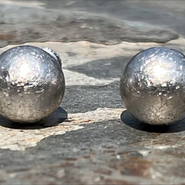 Vintage Small Sterling Silver Ball Screw Back Earrings 