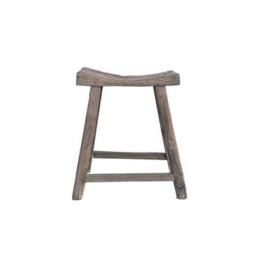 Rustic Raw Wood Rough Grain Village Retro Slim Narrow Bench Stool ws4454E 