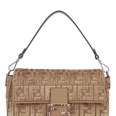 Fendi Women Baguette Velvet Marrone