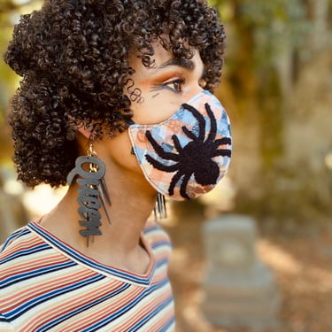 Spooky Organza Spider Mask 