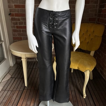 1990s Low Rise Leather Pants