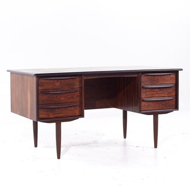 Svend Madsen for Falster Mid Century Danish Rosewood Desk - mcm 