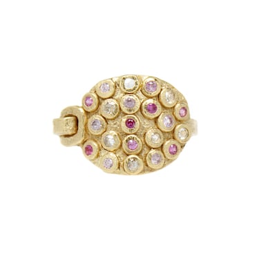 One-of-a-Kind Strapped Ring with Pink Sapphires & Diamonds