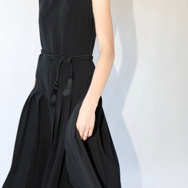 Vintage Mani Pleated Dress in Black